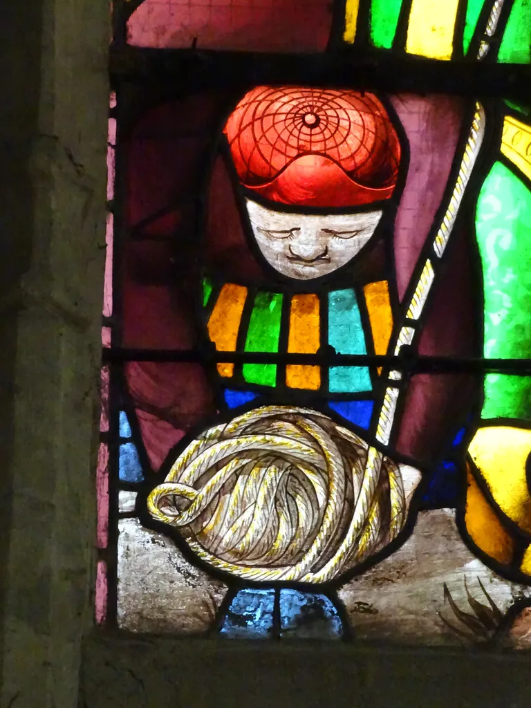 Vitrail Baie 3 : Le Crucifiement de Saint-Pierre dans l'Église Saint-Martin à Nonancourt