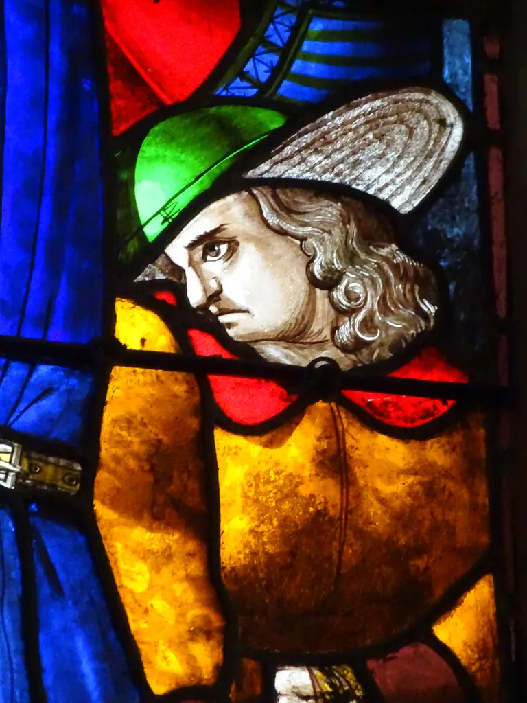 Vitrail Baie 3 : Le Crucifiement de Saint-Pierre dans l'Église Saint-Martin à Nonancourt