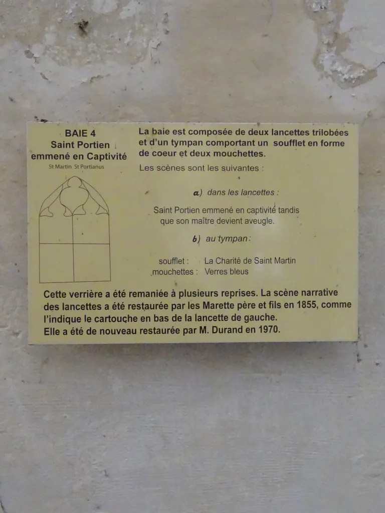 Vitrail Baie 4 : Arrestation de Saint-Portien dans l'Église Saint-Martin à Nonancourt