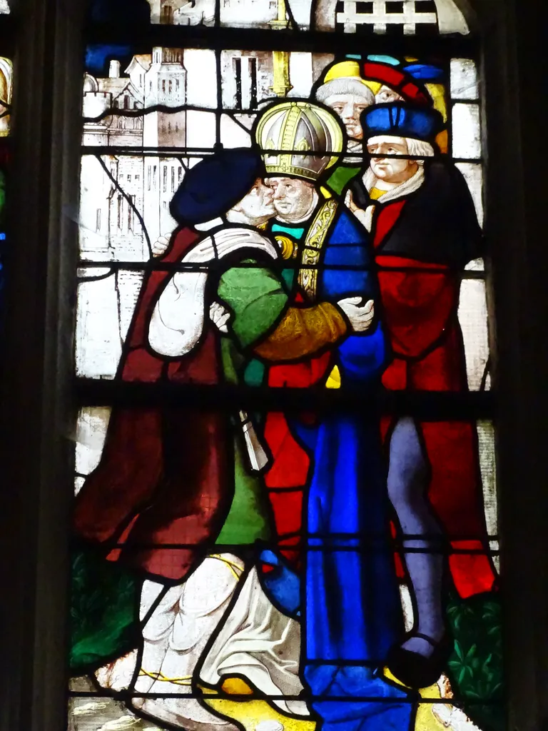 Vitrail baie 11 : Miracles de Saint-Martin dans l'Église Saint-Martin à Nonancourt