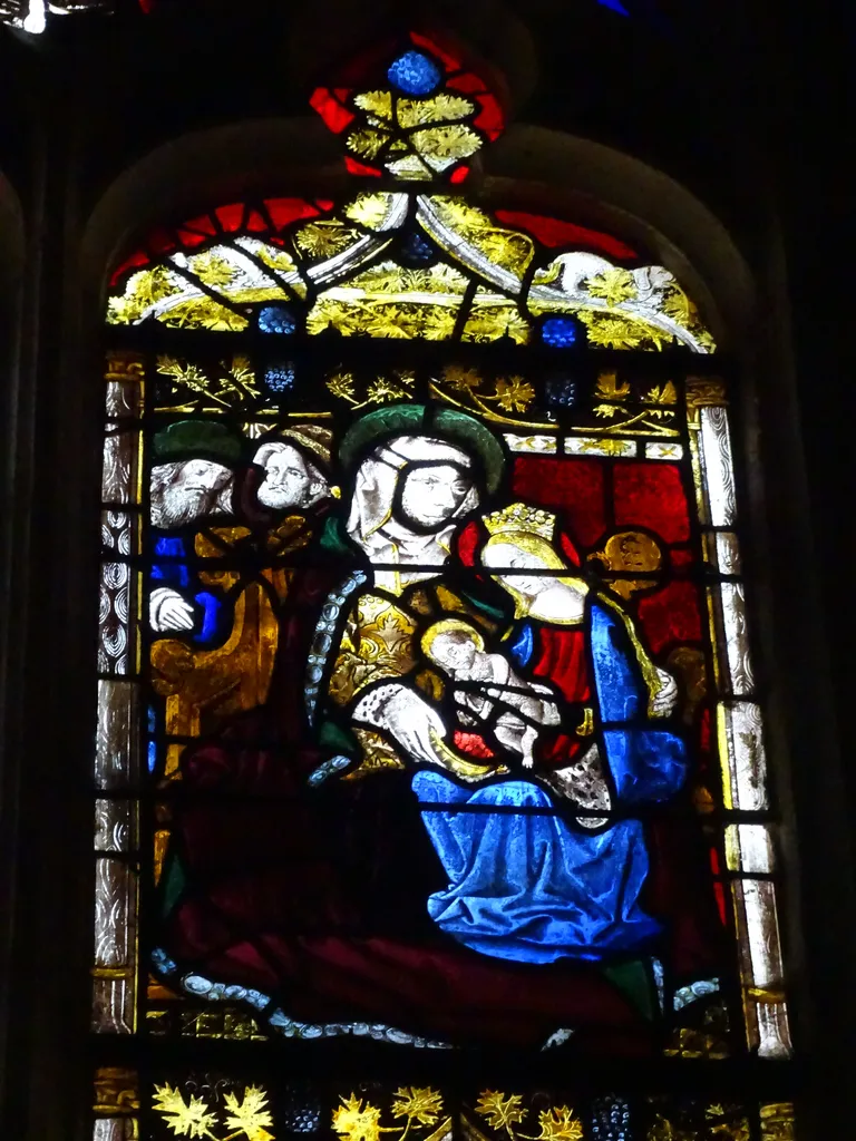Vitrail baie 13 : Parenté de la Vierge dans l'Église Saint-Martin à Nonancourt