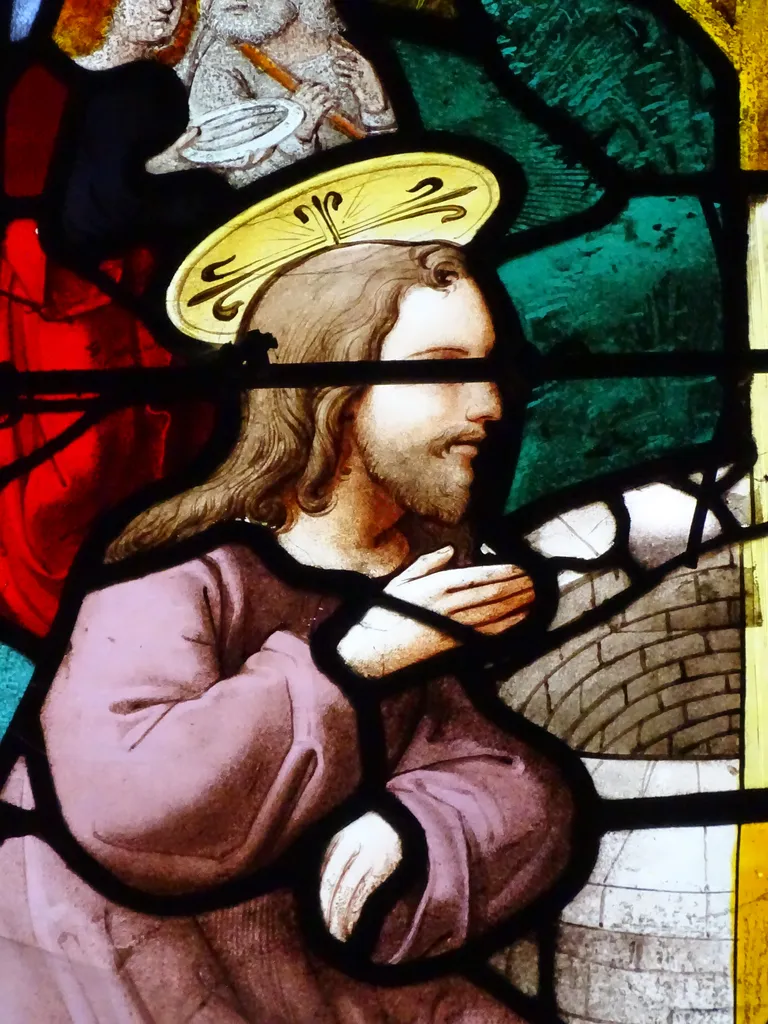 Vitrail baie 15 : Scènes de la vie du Christ, Sainte-Barbe dans l'Église Saint-Martin à Nonancourt