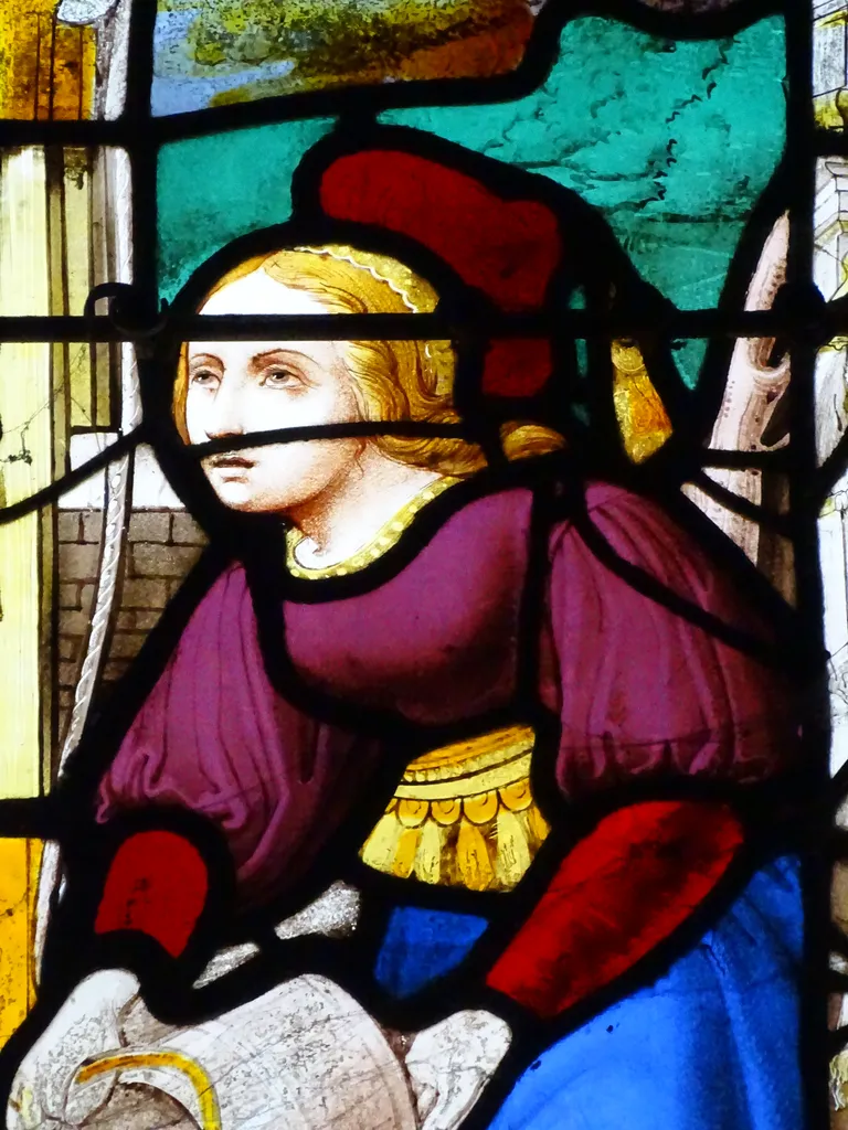 Vitrail baie 15 : Scènes de la vie du Christ, Sainte-Barbe dans l'Église Saint-Martin à Nonancourt