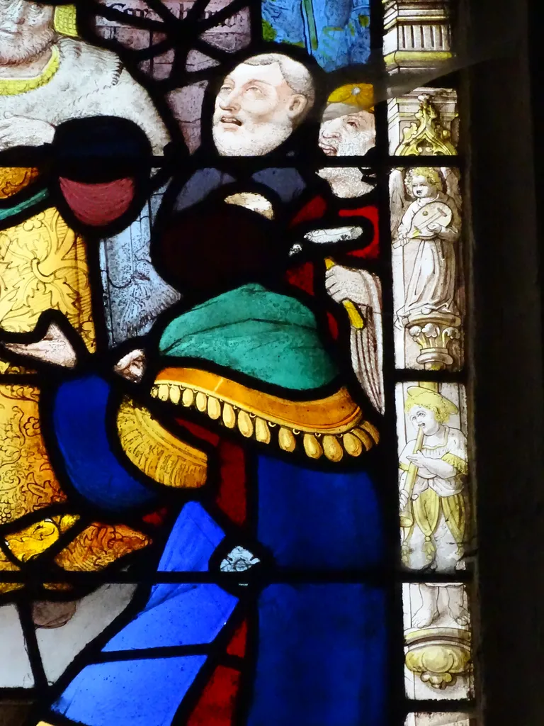 Vitrail baie 15 : Scènes de la vie du Christ, Sainte-Barbe dans l'Église Saint-Martin à Nonancourt