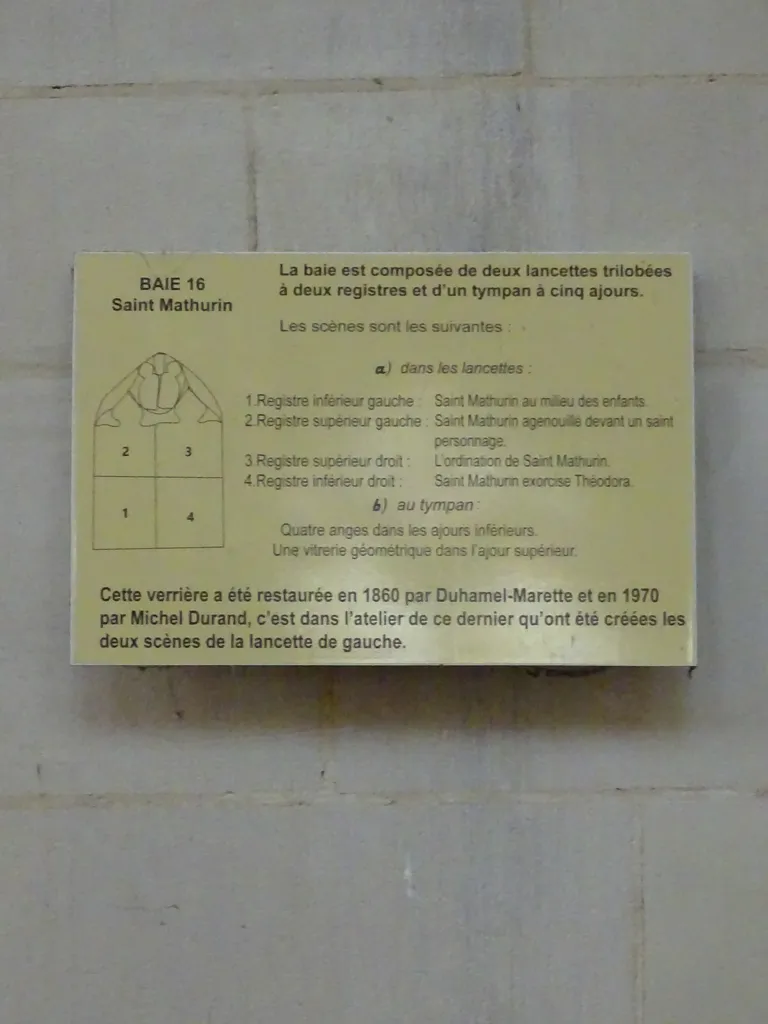 Vitrail Baie 16 : Vie de Saint-Mathurin dans l'Église Saint-Martin à Nonancourt