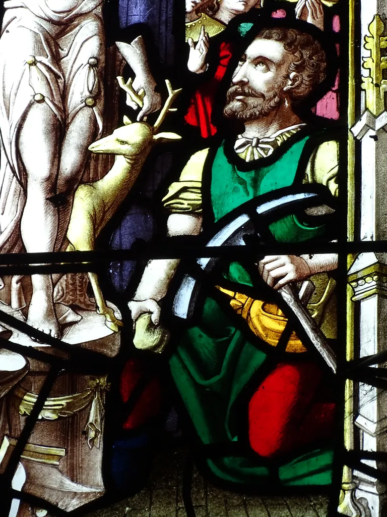Vitrail Baie 18 : Vie de la Vierge, Saint-Nicolas et Saint-Martin dans l'Église Saint-Martin à Nonancourt