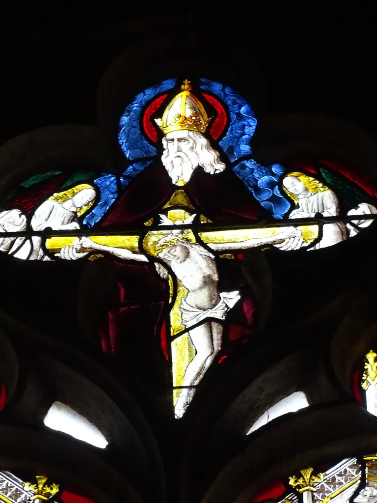 Vitrail Baie 18 : Vie de la Vierge, Saint-Nicolas et Saint-Martin dans l'Église Saint-Martin à Nonancourt