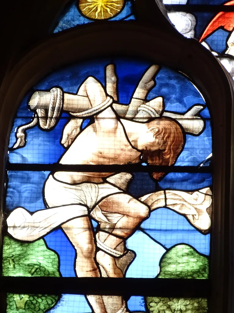 Vitrail Baie 100 : La Crucifixion dans l'Église Saint-Martin à Nonancourt