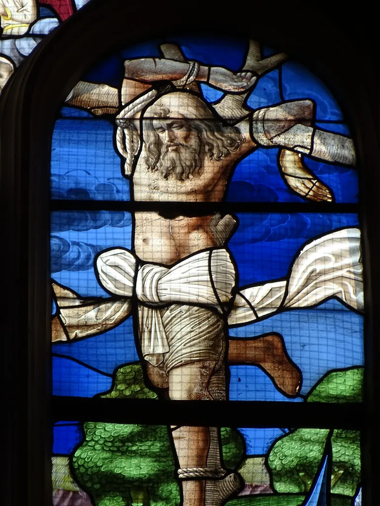 Vitrail Baie 100 : La Crucifixion dans l'Église Saint-Martin à Nonancourt