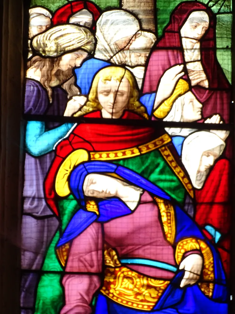 Vitrail Baie 100 : La Crucifixion dans l'Église Saint-Martin à Nonancourt