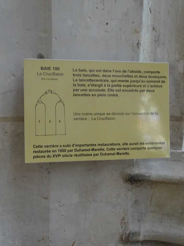 Vitrail Baie 100 : La Crucifixion dans l'Église Saint-Martin à Nonancourt