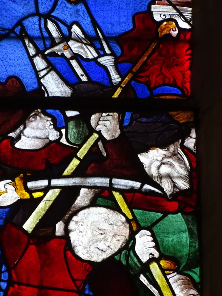Vitrail Baie 105 : Le Baiser de Judas et l'Arrestation du Christ dans l'Église Saint-Martin à Nonancourt