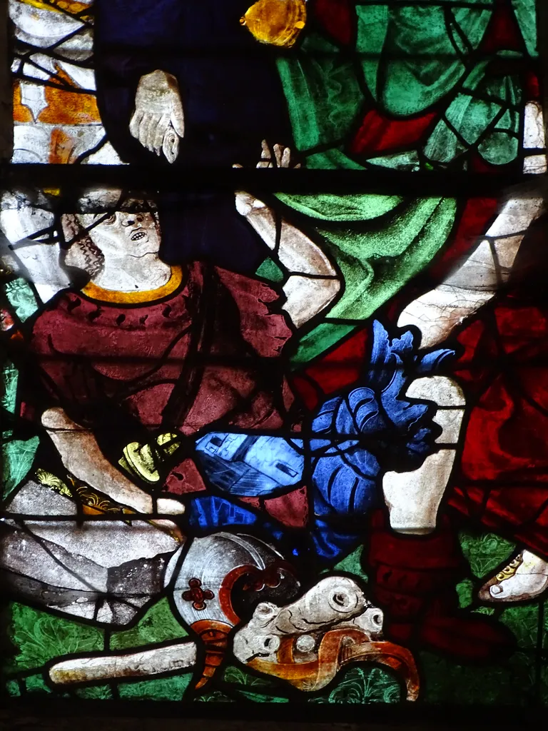 Vitrail Baie 105 : Le Baiser de Judas et l'Arrestation du Christ dans l'Église Saint-Martin à Nonancourt