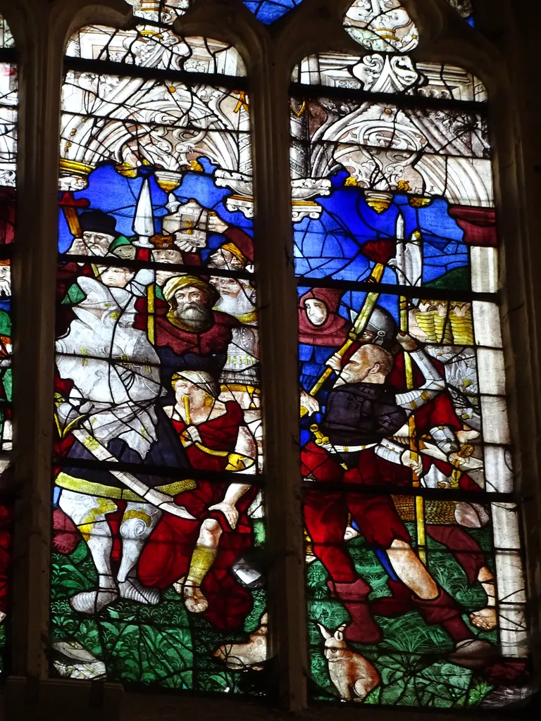 Vitrail Baie 105 : Le Baiser de Judas et l'Arrestation du Christ dans l'Église Saint-Martin à Nonancourt