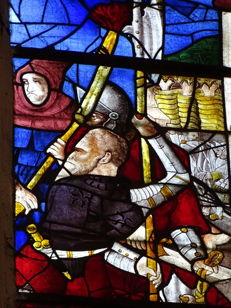 Vitrail Baie 105 : Le Baiser de Judas et l'Arrestation du Christ dans l'Église Saint-Martin à Nonancourt