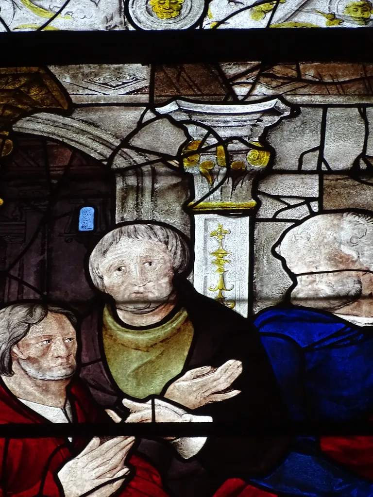 Vitrail Baie 107 : La Cène, La Messe de saint Grégoire dans l'Église Saint-Martin à Nonancourt