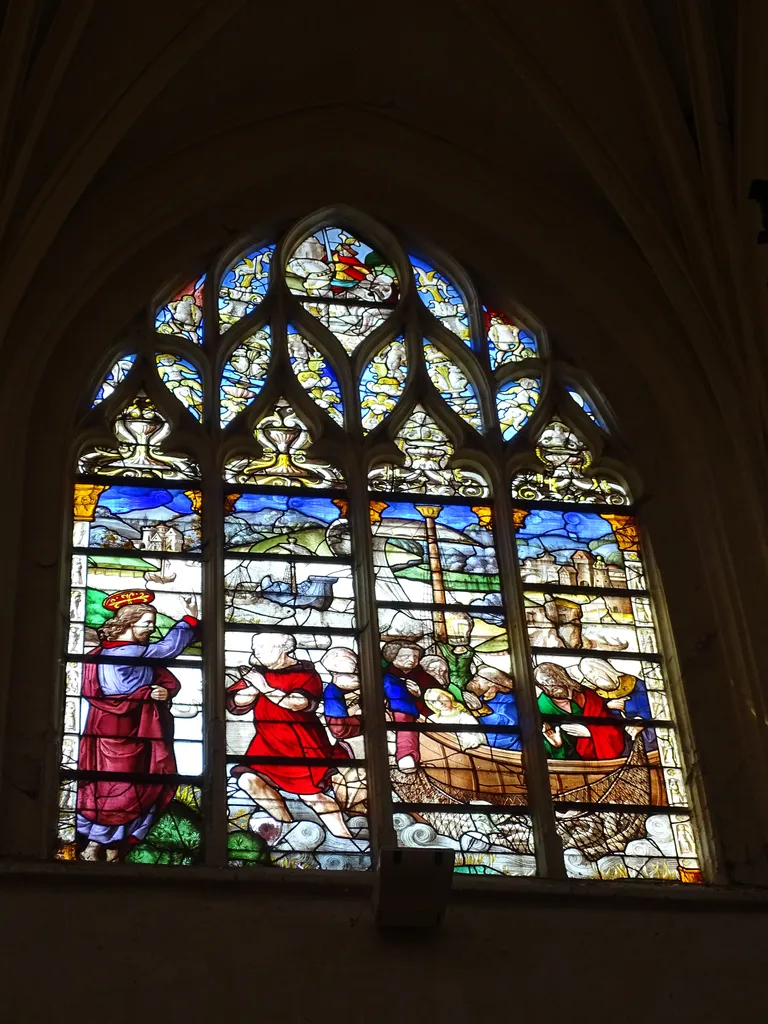 Vitrail Baie 110 : La Pêche miraculeuse dans l'Église Saint-Martin à Nonancourt