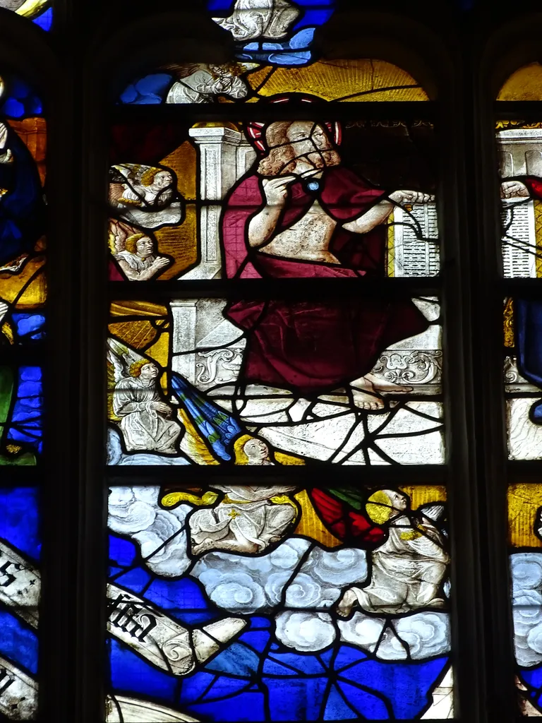 Vitrail Baie 114 : Le Triomphe de l'Eglise dans l'Église Saint-Martin à Nonancourt