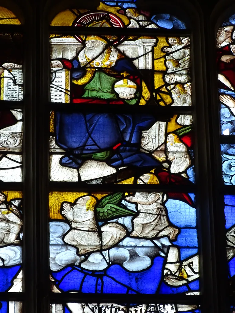 Vitrail Baie 114 : Le Triomphe de l'Eglise dans l'Église Saint-Martin à Nonancourt