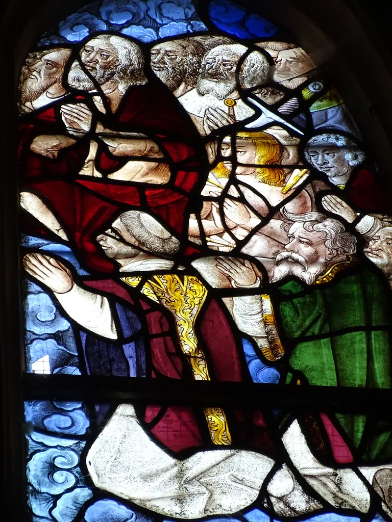 Vitrail Baie 114 : Le Triomphe de l'Eglise dans l'Église Saint-Martin à Nonancourt