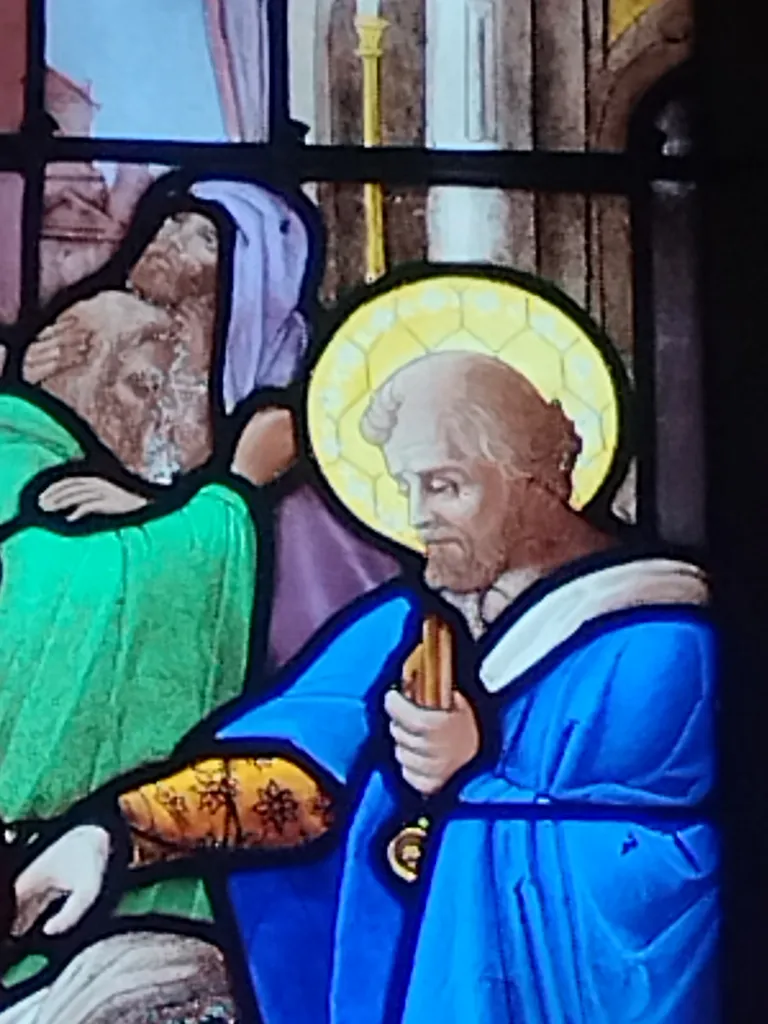 Vitrail Baie 3 : Le Pouvoir des clefs dans l'Église Saint-Ouen à Routot