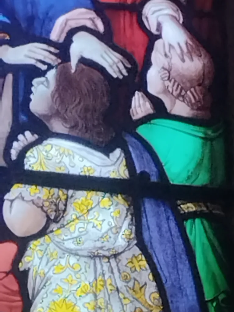 Vitrail Baie 5 : Sacrement de confirmation dans l'Église Saint-Ouen à Routot