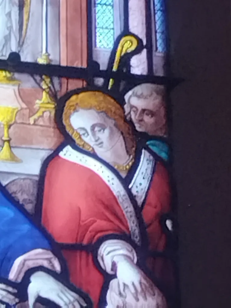 Vitrail Baie 5 : Sacrement de confirmation dans l'Église Saint-Ouen à Routot