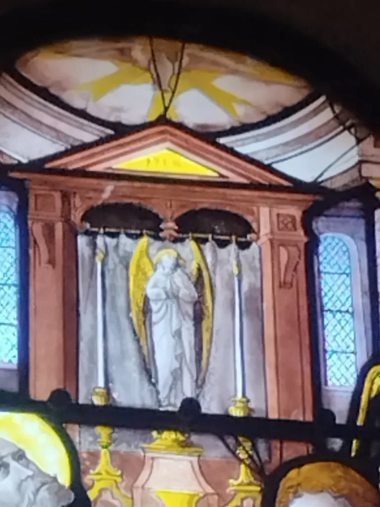 Vitrail Baie 5 : Sacrement de confirmation dans l'Église Saint-Ouen à Routot