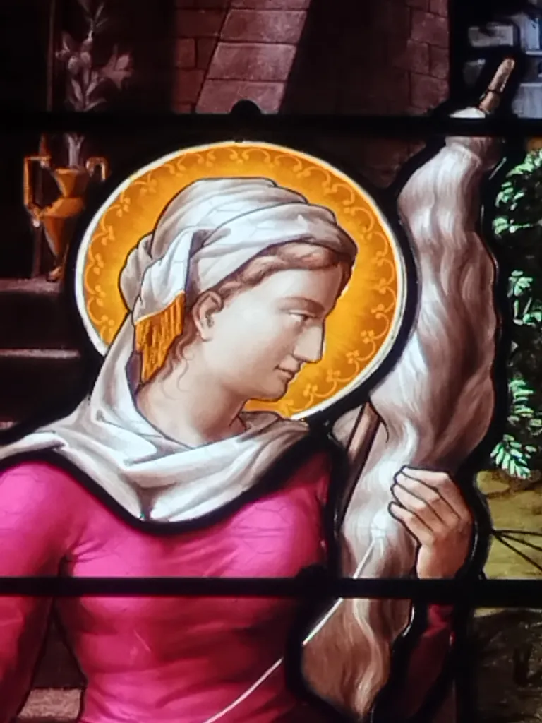 Vitrail Baie 10 : Atelier de Nazareth dans l'Église Saint-Ouen à Routot