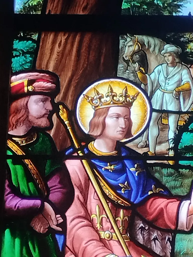 Vitrail Baie 12 : Saint-Louis à Vincennes dans l'Église Saint-Ouen à Routot