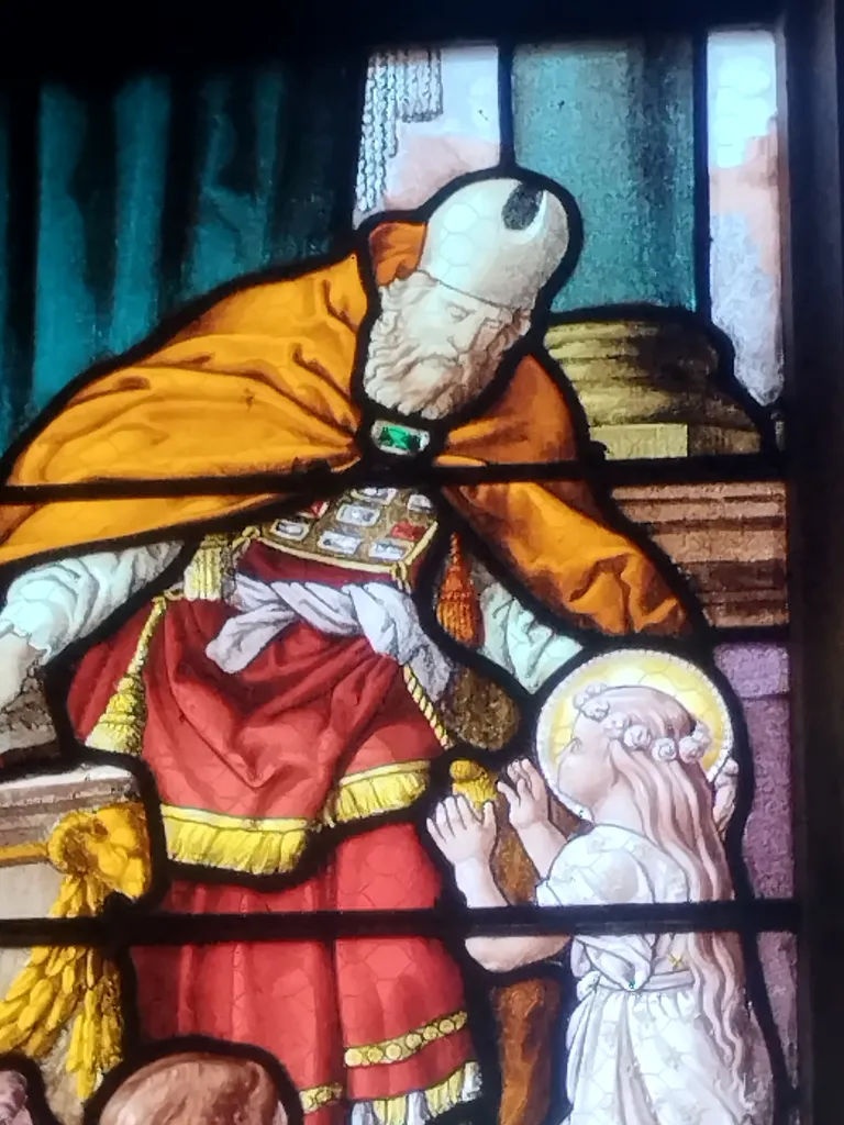 Vitrail Baie 15 : Présentation de la Vierge au Temple dans l'Église Saint-Ouen à Routot