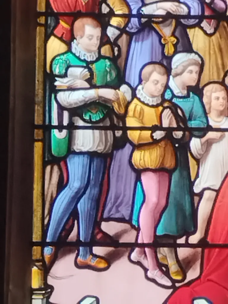 Vitrail Baie 16 : Scène de la vie de Saint-François-de-Sales dans l'Église Saint-Ouen à Routot