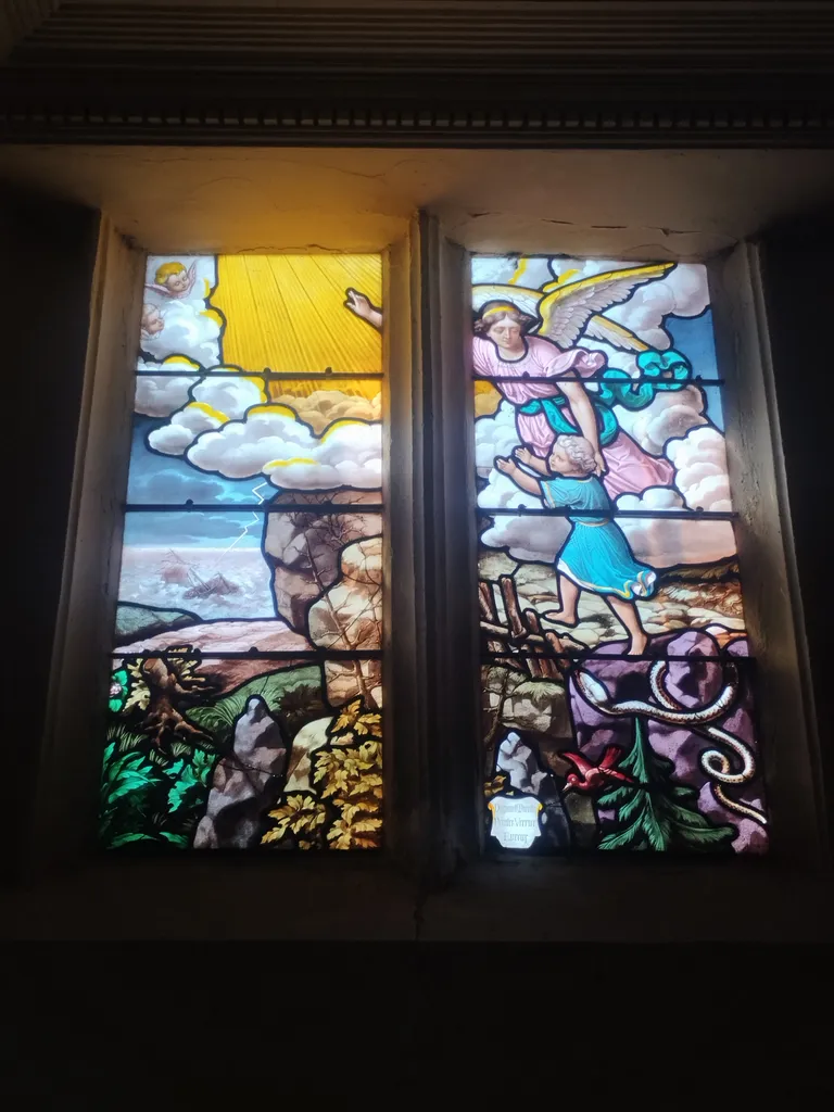Vitrail Baie 18 : Ange Gardien dans l'Église Saint-Ouen à Routot