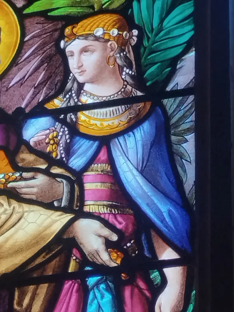 Vitrail Baie 19 : Saint-Antoine distribuant ses biens aux pauvres dans l'Église Saint-Ouen à Routot