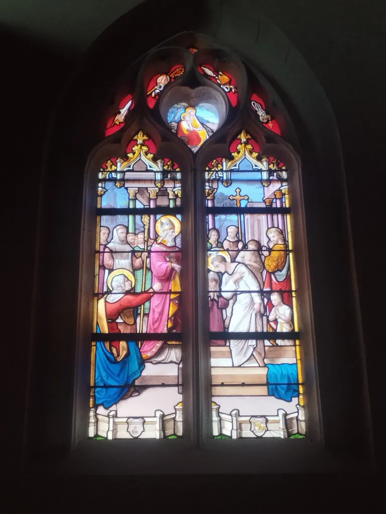 Vitrail Baie 21 : Scène de la vie de Saint-Augustin dans l'Église Saint-Ouen à Routot