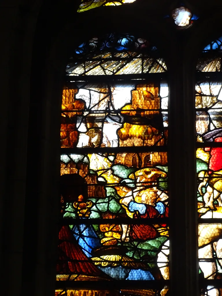Vitrail Baie 16 : La manne dans l'Église Sainte-Foy de Conches-en-Ouche