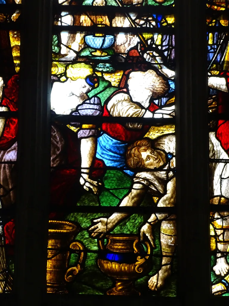 Vitrail Baie 16 : La manne dans l'Église Sainte-Foy de Conches-en-Ouche