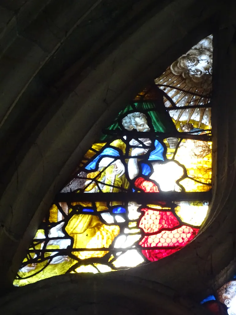 Vitrail Baie 16 : La manne dans l'Église Sainte-Foy de Conches-en-Ouche