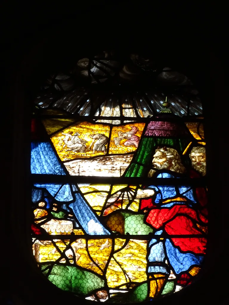Vitrail Baie 16 : La manne dans l'Église Sainte-Foy de Conches-en-Ouche